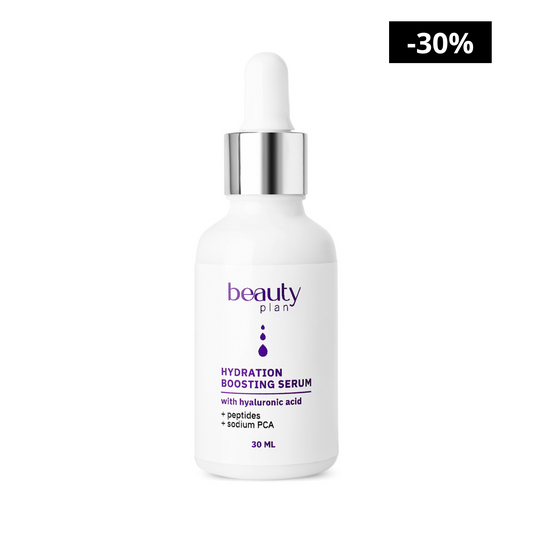 DRĖKINAMASIS HIALURONO RŪGŠTIES SERUMAS SU PEPTIDAIS, 30 ml
