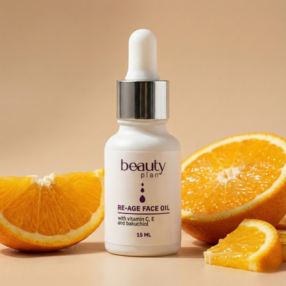 Beauty Plan Re-age aliejus – produkto pakuotė