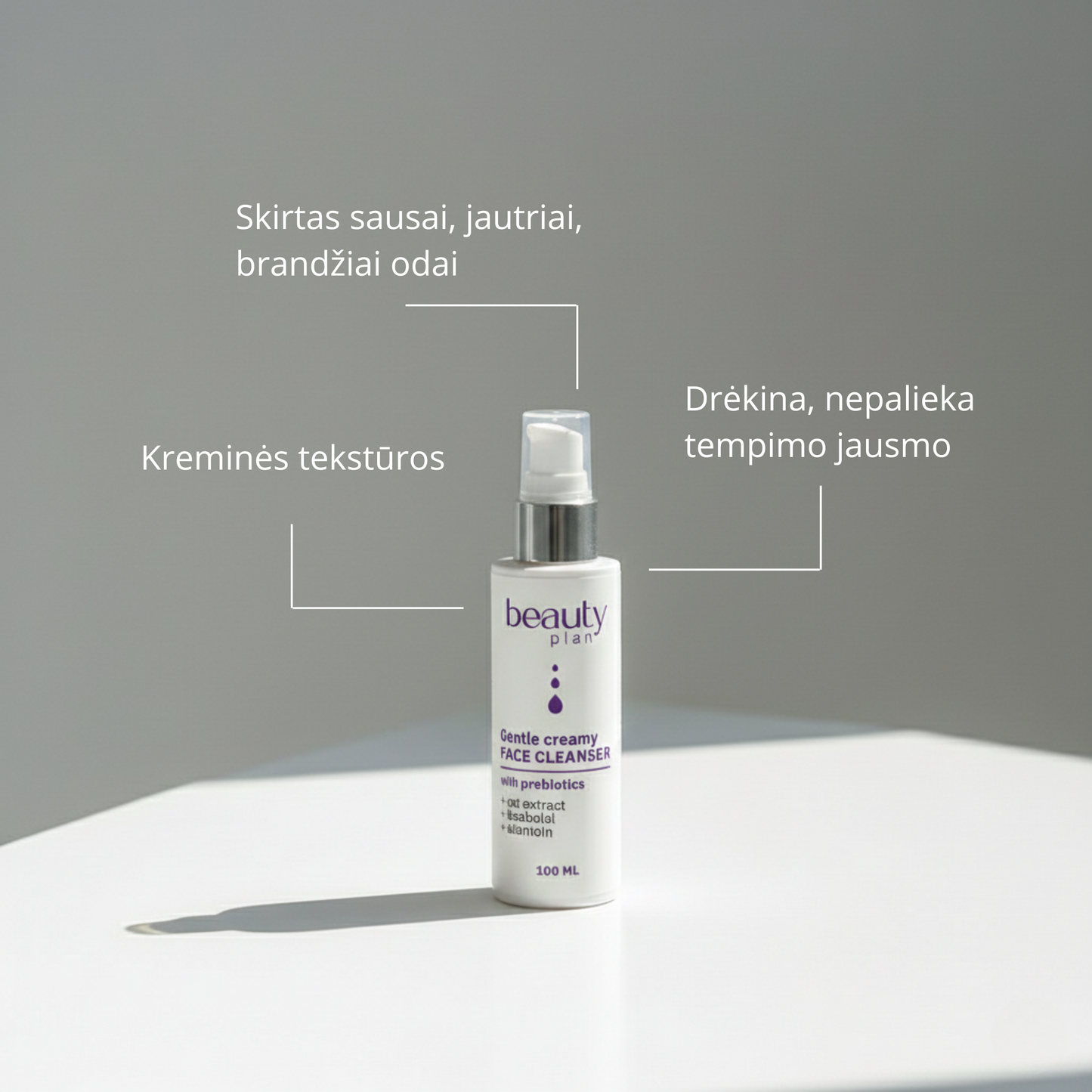 Veido prausiklis be sulfatų – natūrali sudėtis