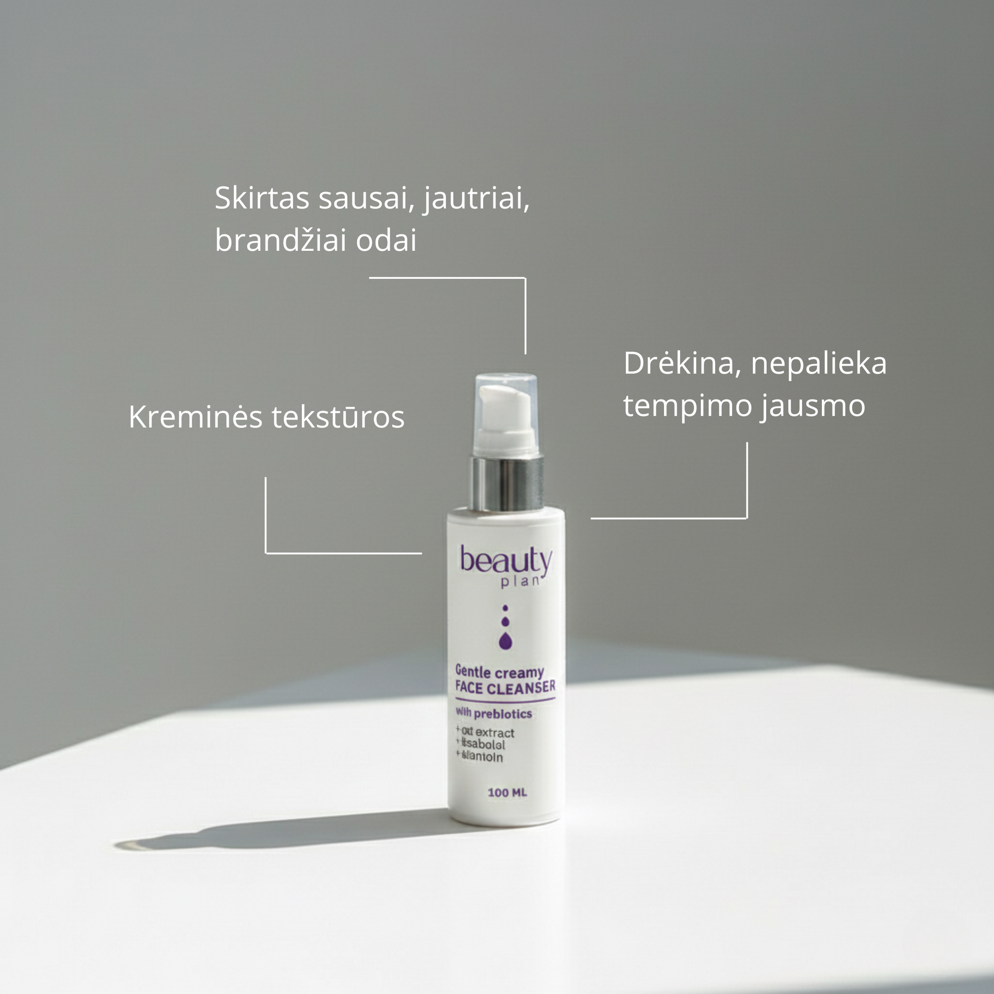 Veido prausiklis be sulfatų – natūrali sudėtis